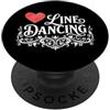 Line Dance Country Gifts Co Love Line Dance - Pista da ballo con musica country PopSockets PopGrip Adesivo
