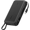 Belkin UltraCharge Power Bank 20000mAh 45W PD, Power Bank con Cavo integrato, Display Digitale, Caricatore Portatile USB-C a Ricarica Rapida per iPhone, iPad, Galaxy, Pixel, MacBook Air ecc., Nero