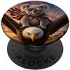 MericaLife Koala Koala on Bald Eagle Bandiera Americana Occhiali USA PopSockets PopGrip Adesivo