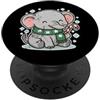 elephant winter candy cane cute animal w Elefante carino con bastoncino di zucchero PopSockets PopGrip Adesivo