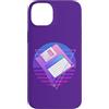 Retro PC Computer 80s Vaporwave Memorabi Custodia per iPhone 14 Plus Vaporwave 80s Memorabilia Retro 3.5 Floppy Disc