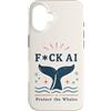 Nature Before Bots Custodia per iPhone 16 Umorismo retrò da attivista oceanico contro la protesta contro le balene