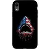 Paint Dripping Patriotic 4th of July US Custodia per iPhone XR Megalodon - Squalo gigante bandiera americana USA gocciolamento graffiti amante