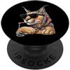 Vintage Retro Knitting Cute Lover Women Filato quadrato per uncinetto Big Floppa Caracal Cat Meme Granny PopSockets PopGrip Adesivo