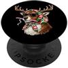 Vintage Retro Knitting Cute Lover Women Renna Natale Babbo Natale Granny Square Crochet Yarn PopSockets PopGrip Adesivo