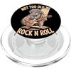 Funny Fathers Day Birthday Designs Divertente uomo delle caverne che suona scherzi sull'età della chitarra per uomini padri papà PopSockets PopGrip per MagSafe