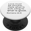 Jesus Never Fails Shop Romani 12, 9, Lamore deve essere sincero, odiare il male, cristiano PopSockets PopGrip Adesivo