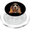 Vintage Retro Knitting Cute Lover Women Basset Hound Dog Granny Square Crochet Yarn Crochet Lover PopSockets PopGrip per MagSafe
