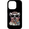 Vintage Retro Knitting Cute Lover Women Custodia per iPhone 14 Pro Lemur - Filato quadrato per uncinetto con coda ad anello
