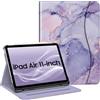 FINTIE Custodia per iPad Air 11 Pollici M3/M2 (2025/2024), iPad Air 5a/4a Gen 10,9 Pollici (2022/2020) con Portapenne, Multi-angli Slim Folio Cover con Pocket e Auto Svegliati/Sonno, Lilla Marble
