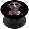Vintage Retro Knitting Cute Lover Women Greyhound Italian Greyhound Granny, filato quadrato all'uncinetto PopSockets PopGrip Adesivo