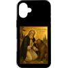 Icone epiche ortodosse Custodia per iPhone 16 Plus Icona ortodossa di San Serafino di Sarov con un orso