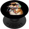 Vintage Retro Knitting Cute Lover Women Hamster Hammy Granny Square Crochet Yarn Crochet Lover PopSockets PopGrip Adesivo