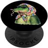 Vintage Retro Knitting Cute Lover Women Alligator Crocodile Granny Square Crochet Yarn Crochet PopSockets PopGrip Adesivo