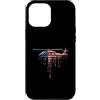 Paint Dripping Patriotic 4th of July US Custodia per iPhone 12 Pro Max Elicottero Pilota Aviazione Bandiera Americana USA Drip Graffiti