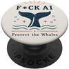 Nature Before Bots Umorismo retrò da attivista oceanico contro la protesta contro le balene PopSockets PopGrip Adesivo
