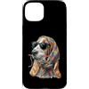 Vintage Retro Knitting Cute Lover Women Custodia per iPhone 15 Plus Basset Hound Dog Granny Square Crochet Yarn Crochet Lover