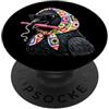 Vintage Retro Knitting Cute Lover Women Raven Crow Granny - Filato quadrato per uncinetto, per amanti dell'uncinetto PopSockets PopGrip Adesivo