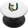 Timowo Studio Giraffa Diploma Lettera U Alfabeto Animale PopSockets PopGrip Adesivo