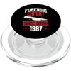True Crime Merch for Investigative Crime Esperto forense dalla nascita 1987 Compleanno a tema crimine vero PopSockets PopGrip per MagSafe