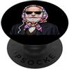 Vintage Retro Knitting Cute Lover Women Filato quadrato per uncinetto Charles Darwin Evolution Theory Granny PopSockets PopGrip Adesivo