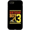 Matching Aesthetic Birthday Boy Merch Co Custodia per iPhone SE (2020) / 7/8 Tema del bulldozer del camion della costruzione del ragazzo di compleanno di 3 anni