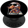 Vintage Retro Knitting Cute Lover Women Duck Duckling Ducky Granny - Filato quadrato per uncinetto PopSockets PopGrip Adesivo