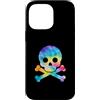 Skull and Crossbones Pirate Men Women Ki Custodia per iPhone 14 Pro Max Divertente teschio e ossa incrociate Silhouette Pirate Rainbow Tie Dye