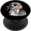 Vintage Retro Knitting Cute Lover Women Lemur - Filato quadrato per uncinetto con coda ad anello PopSockets PopGrip Adesivo