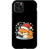 fox winter santa hat sleeping snow winte Custodia per iPhone 11 Pro Inverno volpe addormentata con cappello