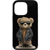 Rocker Teddy Outfit Custodia per iPhone 13 Pro Cool Leather Jacket Teddy Bear Costume per un look a dondolo