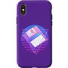 Retro PC Computer 80s Vaporwave Memorabi Custodia per iPhone X/XS Vaporwave 80s Memorabilia Retro 3.5 Floppy Disc