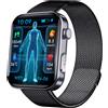 INF Smartwatch: misura la frequenza cardiaca, la pressione sanguigna, l'ossigeno nel sangue e i passi Cinturino milanese nero