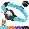 MASERFOLA Collare per gatti Airtag con supporto Apple Air Tag luminoso, chiusura di sicurezza e fascia elastica, design con motivo a graffio di gatto, collare regolabile per gatti (Blu, 20-30cm)