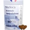 Weloca Artrosi Cane - 60 morsi - 11 Attivi potenti (Glucosamina Condroitina, MSM, Stampo Verde, Arpagophytum) - Anti infiammatorio - Integratore alimentare per cani - Nuovo formato