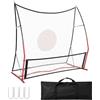GarveeLife Rete di rimbalzo calcio 2-in-1, Soccer Rebounder, 1,8 x 1,8 m piccola e 1,8 m x 3,6 m grande rete di rimbalzo per passaggi in volo di squadra, allenamento individuale, inclusa borsa da trasporto e 4 p
