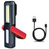 HTBAKOI Lampada Portatile LED Ricaricabile Officina, Lampada da Lavoro Ricaricabile Torcia Auto Luce USB Doppia Illuminazione LED+COB con Base Magnetica e 360 ° Gancio per Garage e Emergenza Rosso