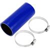 A ABSOPRO 1 Set Tubo in Silicone per Auto Nero Blu 60mm/2.36 ID 150mm/5.91 Lunghezza 0 Gradi con Morsetti Tubo Refrigerante Universale