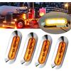 通用 4 luci LED per camion laterale, IP65, indicatore di posizione della luce di avvertimento per camion, roulotte, barche, furgoni e rimorchi (giallo)