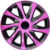 NRM ko242 Copricerchi Draco CS, Colore: Nero/Rosa, 14 Pollici, Set da 4