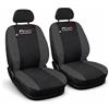 Susy Shop Coppia Di Coprisedili Anteriori Compatibili Per 500X, Set Fodere Auto In Policotone Con Logo Ricamato MADE IN ITALY (Nero/Grigio Scuro)