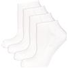 Nur Die Calzini unisex da 4 pezzi, in spugna, calzini corti in cotone, traspiranti, a taglio basso, da donna, bianco, 39-42
