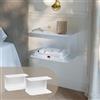 [en.casa] Set di 2 Mensole in Metallo Consolle da Parete con 2 Ripiani Comodini Sospesi a Forma di C in Stile Industriale 40x23x23cm Bianco
