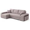 Robin Inspire Divano letto angolare a L con contenitori - 245 cm - 2 pouf - Tessuto Golden - Angolo sinistro - Grigio chiaro York