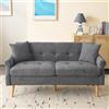Soweiz Divano doppio, Divano rivestito, Divano con cuscini spessi, Design Moderno, Mobili imbottiti, Tessuto in ciniglia, Adatto per soggiorno, Camera da letto, Appartamento, 162 x 74 x 77 cm (Grigio)