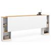 IDMarket - Cabecero extensible CATBA con almacenamiento deslizante para camas de 140 y 160 CM de madera y blancas