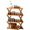 MumaHome Scarpiera Pieghevole Salvaspazio, Portascarpe in Bambù da Ingresso senza Montaggio, Organizer Scarpe Compatto e Leggero, Ideale per Casa, Ufficio, Appartamento in affitto (4 Ripiani 50cm)