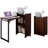MumaHome Scrivania Pieghevole Salvaspazio in Bambù con Ripiani, Scrivania per Computer PC con Libreria Laterale, Tavolo Scrivania Studio per Ufficio e Cameretta, 100x50x75 cm, colore Noce