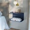 [en.casa] Mensola in Metallo Consolle da Parete con 2 Ripiani Comodino Sospeso a Forma di C in Stile Industriale 40x23x23cm Blu Scuro