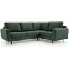 Robin Inspire Divano Angolare con Funzione Letto 4 Posti - Divano Letto a L - Destro - 2 Vani Contenitore, 5 Cuscini - per Soggiorno Moderno - 250 cm Linda Verde